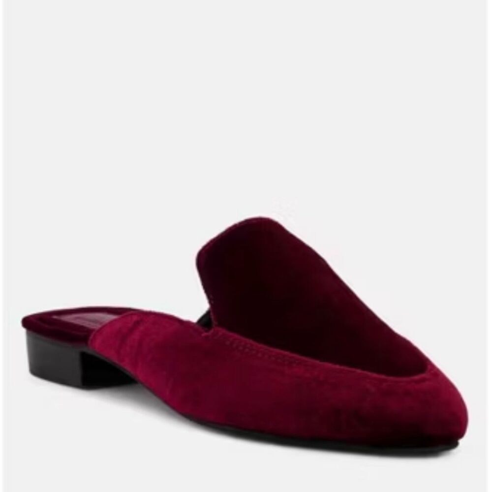 NWOT Rag & Co Batiste Velvet Handcrafted Mules in Red Women's Size 7
